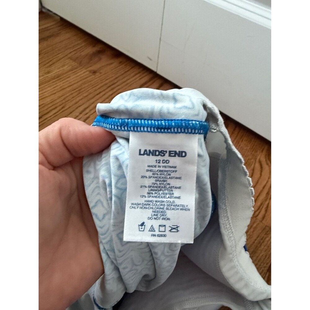 Lands' End Bright Blue Swim Top Size 12DD - Picture 4 of 4